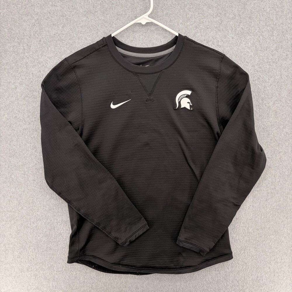 Nike Michigan State Spartans Crewneck Mens Medium Black Pullover Sweatshirt NCAA